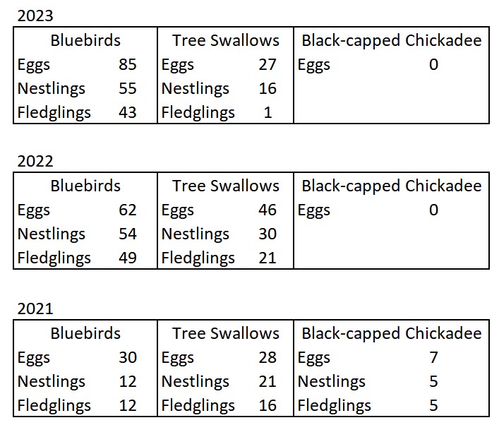 Bluebird House Monitoring Results
