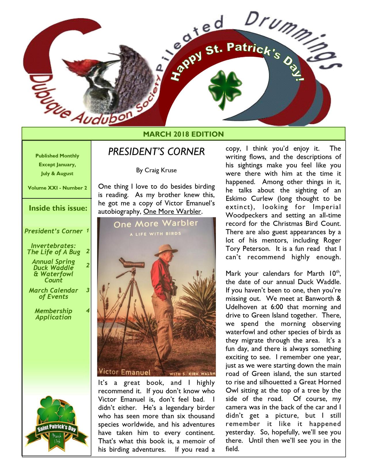 Newsletters Dubuque Audubon Society