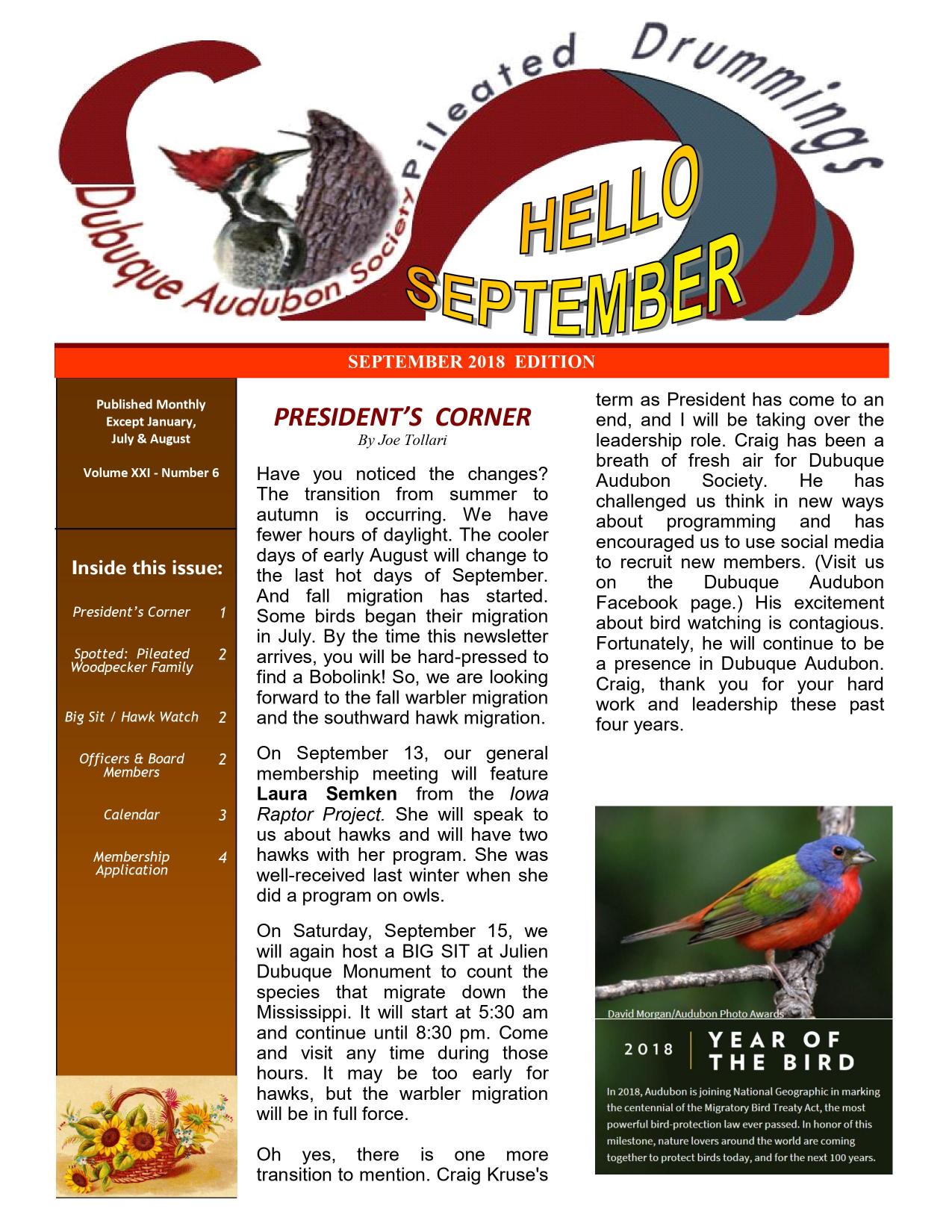 Newsletters Dubuque Audubon Society
